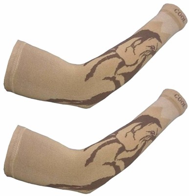 FRANKLY YOURS Cotton Arm Sleeve For Men & Women With Tattoo(Free, Beige)