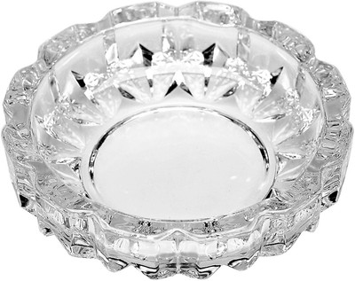 BHURIYA Glass Ash Tray, Ash Trays for Smoking for Home, Ashtray for Cigarette Stylish White Glass Ashtray(Pack of 1)