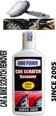 INDOPOWER TOP SERRIES716-CAR SCRATCH REMOVER 100gm(Not for Dent & Deep Scratches)+All Tyre Cleaning Brush Car Washing Liquid(200 ml)