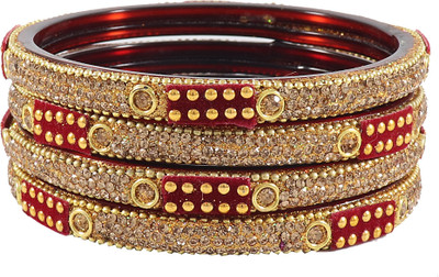 Zulka Get Your Traditions Glass Zircon Kada(Pack of 4)