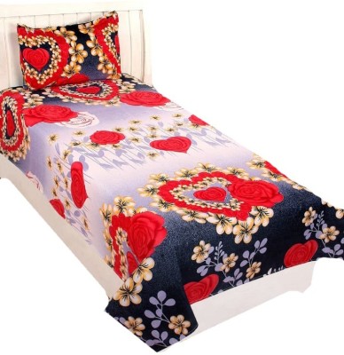 TONII 150 TC Polycotton Single Floral Flat Bedsheet(Pack of 1, Multicolor)