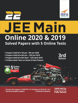 22 JEE Main Online 2019 & 2020 Solved Papers with FREE 5 Online Mock Tests 3rd Edition(English, Paperback, Disha Experts)
