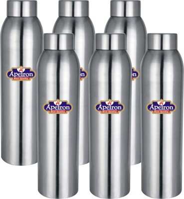 Apeiron Laquer Coating Stainless Steel Water Bottle 1000 ml Bottle(Pack of 6, Silver, Steel)