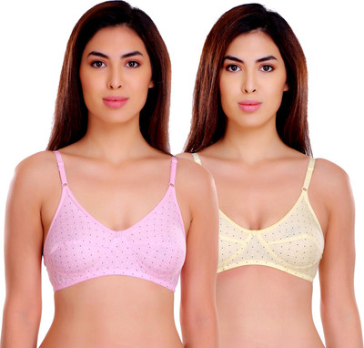 samvar by samvar Simpal H Bra Women Minimizer Non Padded Bra(Pink, Yellow)