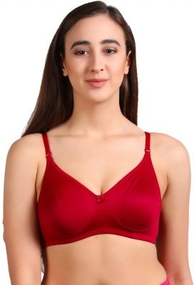 Groversons Paris Beauty Women T-Shirt Non Padded Bra(Red)