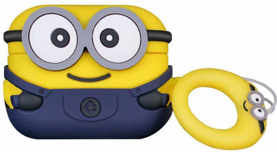 KHR Back Cover for Airpods Pro Wireless Headset Earphone Cute Minions Cartoon (Airpods not Included)(Yellow, Shock Proof, Silicon, Pack of: 1)