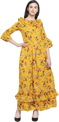 KARMIC VISION Women Maxi Yellow Dress