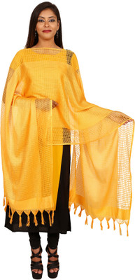 AARAV Pure Silk Checkered Women Dupatta