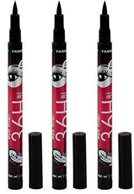 YANQINA Precision Liquid Waterproof Lash Eyeliner Pencil (Pack Of: 3) 7.5 g(Black)