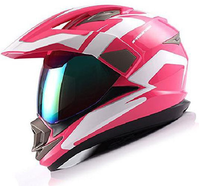 1Storm Dual Sport Helmet Motorcycle Full Face Motocross Off Road Bike Racing Pink White [ Motorbike Helmet(Multicolor)