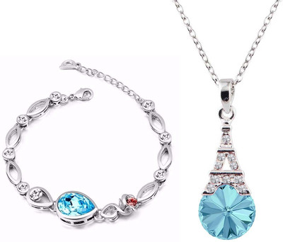 mahi Alloy Rhodium Blue, Silver Jewellery Set(Pack of 1)