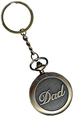 One Point Collections The Greatest Dad Designer Pocket Watch Vintage Clock Metallic Key Chain Key Chain
