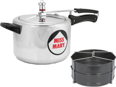 Hawkins Miss Mary 5 Ltr Silver Pressure Cooker With Hard Anodised 2 Pc Separater Cooker Dabba and Stand 5 L Inner Lid Pressure Cooker(Aluminium)