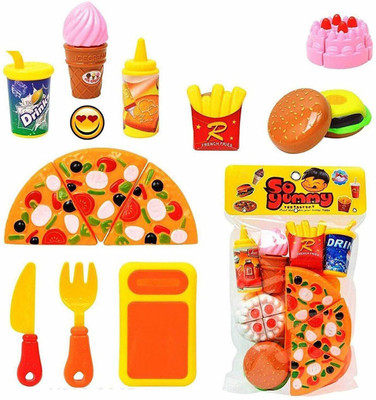 POONAM ENTERPRISE Pizza Set Toys for Kids, Kitchen DIY Pretend Play Mini Fast Food Toy for Kids