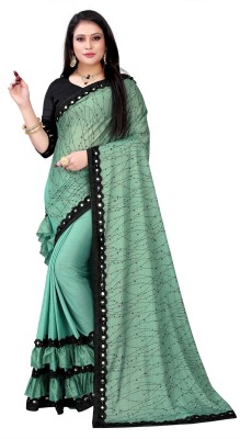 Kuki Self Design Kanjivaram Lycra Blend Saree(Light Green)