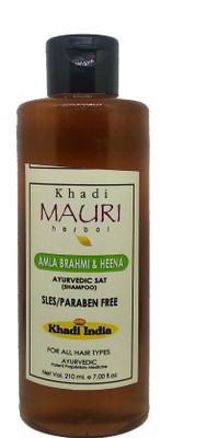 Khadi Mauri Amla Brahmi & Heena Shampoo - Pack of 1(210 ml)