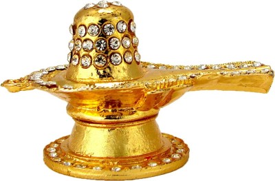 Le Exotica Lord Shiva Jyotirling, Shivling of lord Shiv Murti Idol Colored by Electroplating for worship & Gain Prosperity Religious Decoration for Home or office and gift for Vastu and Car Dashboard Decorative Showpiece  -  2.75 cm(Metal, Gold)
