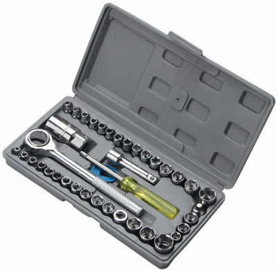 Trachi 40 in 1 Wrench Tool Kit & Screwdriver And Socket Wrench Sleeve Suit Hardware Auto Car Repair Tools Wrenches Set with Single Sided Rachet, Tool Kit Set For Home Use Socket Set Socket Set(Pack of 40) Trachi 40 in 1 Wrench Tool Kit & Screwdriver And Socket Wrench Sleeve Suit Hardware Auto Car Repair Tools Wrenches Set with Single Sided Rachet, Tool Kit Set For Home Use Socket Set Socket Set(Pack of 40)