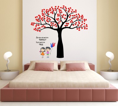 Wallzone 100 cm Love Couple Tree Removable Sticker(Pack of 1)