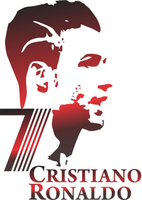 DivineDesigns 46 cm CR7 Self Adhesive Sticker(Pack of 1)