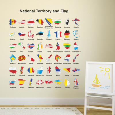Littlebuds 70 cm Territory Flag Removable Sticker(Pack of 1)