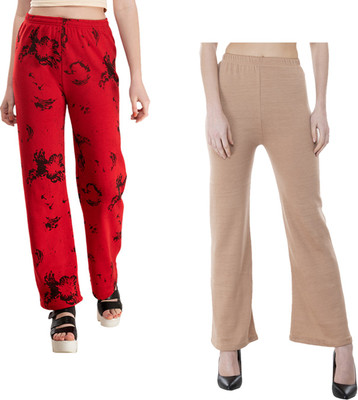 IndiWeaves Regular Fit Women Red, Black, Beige Trousers