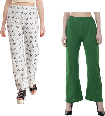 Indistar Regular Fit Women White, Green, Black Trousers