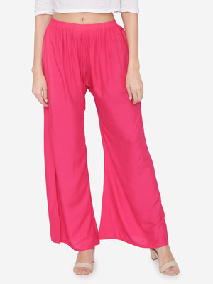 Kamz Flared Women Pink Trousers