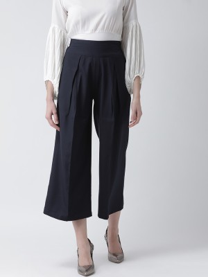 KASSUALLY Regular Fit Women Dark Blue Trousers