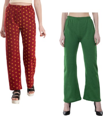 IndiWeaves Regular Fit Women Red, Green, Yellow Trousers