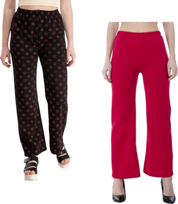 IndiWeaves Regular Fit Women Pink, Black, Brown Trousers