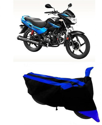 Mdstar Two Wheeler Cover for Hero(Glamour, Black, Blue)