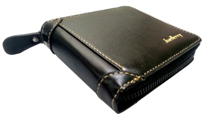 baellerry Men Black Genuine Leather Wallet(5 Card Slots)