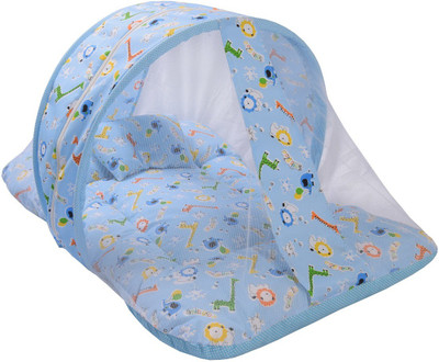 RBC RIYA R blue giraf combo combo of net bed and sleeping bag crib(Fabric, Blue)