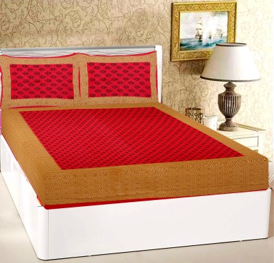Homeline 104 TC Cotton Double Cartoon Flat Bedsheet(Pack of 1, Red)