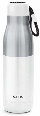 MILTON Eminent 800 Thermosteel Water Bottle String On Lid Help To Carry Bottle Easily 747 ml Bottle(Pack of 1, White, Steel)