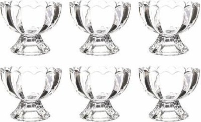 Avastro Glass Dessert Bowl otak Premium Quality Crystal Glass Desert Bow Ice Cream Pudding/Desert/Sweet Dish Serving Set l(Pack of 6)(Pack of 6, Clear)