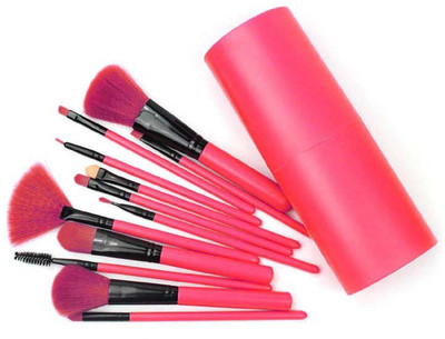 Yoana Professional Series Makeup Brushes With Storage Barrel - Rose(Pack of 12)
