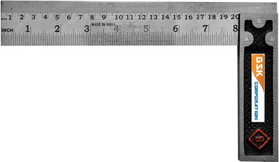 GSK Corporation Tri Square Tool 90 Degrees Right Angle Ruler 8 Inch Tri-Square(Pack of 1)