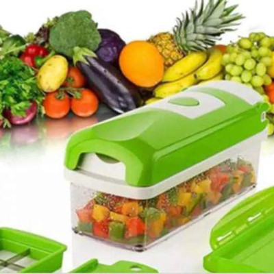 Anantam 12 in 1 Fruit & Vegetable Graters, Slicer, Chipser, Dicer, Cutter Chopper With Unbreakable ABS Body And Heavy Stainless Steel Blades Vegetable & Fruit Chopper(1 X Vegetable Chopper , 11 X Multipurpose Blade)