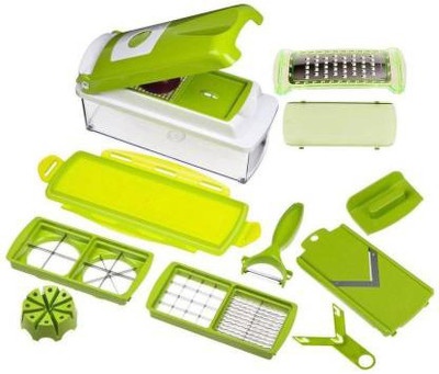 Deepa 12 in 1 Quick Nicer Dicer Grater Chopper Vegetable & Fruit Grater & Slicer(Nicer Dicer with 11 Blade and 1 Peeler) Vegetable & Fruit Grater & Slicer(1)