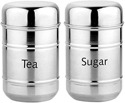 dhavl Steel Tea Coffee & Sugar Container  - 30 ml(Pack of 2, Silver)