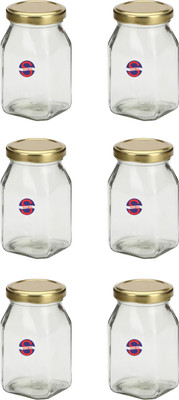 AFAST Glass Cookie Jar  - 250 ml(Pack of 6, Clear)