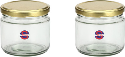Somil Glass Utility Container  - 350 ml(Pack of 2, Clear)