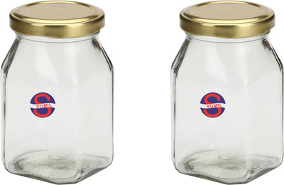 Somil Glass Utility Container  - 400 ml(Pack of 2, Clear)