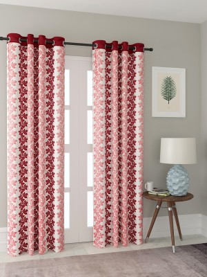 Cortina 270 cm (9 ft) Polyester Room Darkening Long Door Curtain (Pack Of 2)(Floral, Multicolor)