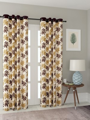 Cortina 210 cm (7 ft) Polyester Blackout Door Curtain (Pack Of 2)(Motif, Multicolor)