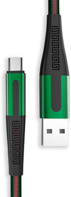 YUGAO X-53 1 m USB Micro Cable Dual Tone Nylon Braided Unbreakable joints Premium Feel High Quality (Compatible with all Micro-USB devices) 1.1 m Micro USB Cable(Compatible with Mobile, Green, One Cable)