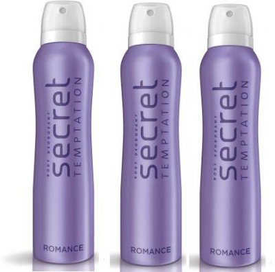 Secret Temptation Body Deodorant Pack Of 3 ( Romance ) Deodorant Spray  -  For Women  (450 ml, Pack of 3)