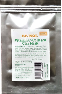 REJSOL VITAMIN C- COLLAGEN CLAY MASK 20 gm Sachet 10 Nos(20 g)